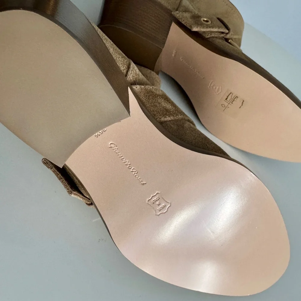 Gianvito Rossi *NEW* Suede Buckle Leather Booties- Size 36.5/ US 6.5 - Picture 6 of 12